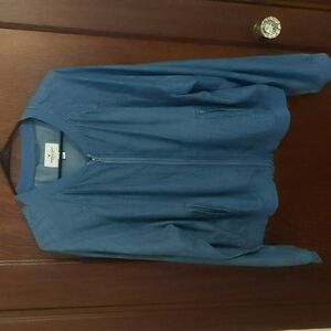 American Eagle Outfitters Light Blue Soft Denim Zip Jacket Size XL